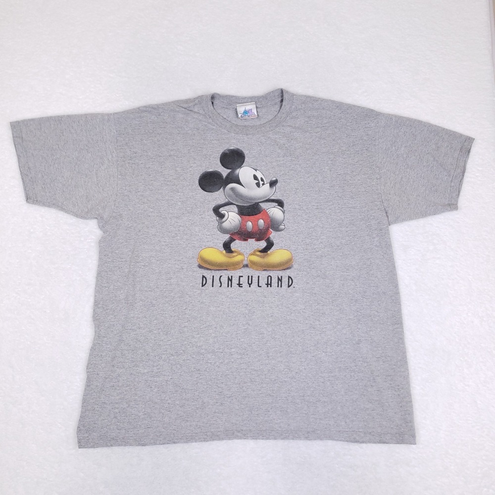 Disneyland‎ Mickey Mouse T Shirt 2X Gray Graphic Tee Vintage Touristcore